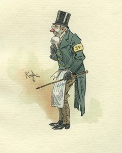 The Chimes'tan Toby 'Trotty' Veck (kağıt üzerinde mürekkep ve tuvalet) by Joseph Clayton Clarke